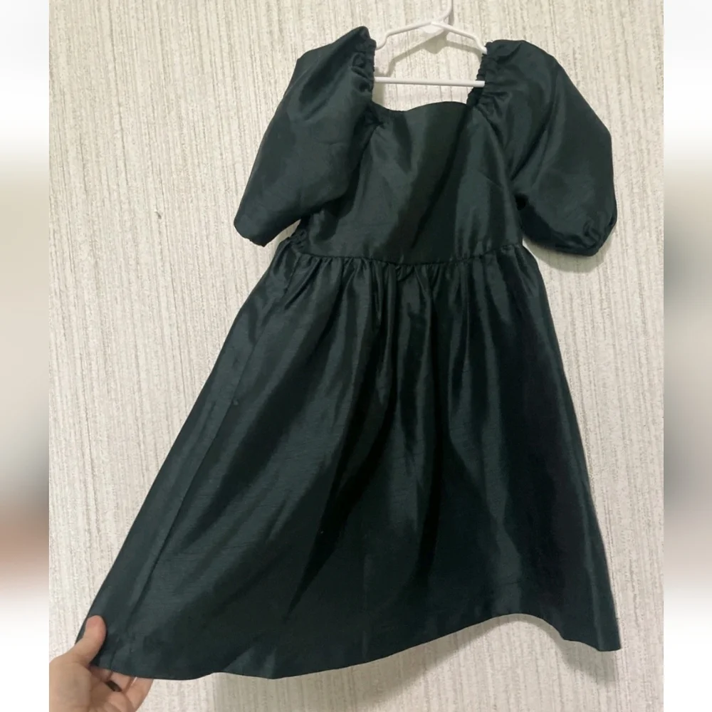 NWT Copper Key Girls Size Small 7 Green Shiny Dress Smocking Christmas